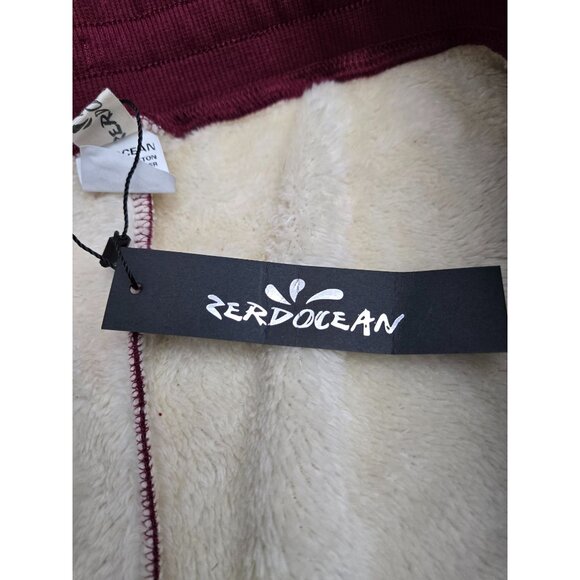 Zerdocean Mens Burgundy Fleece-Lined Sweatpants With Drawstring Waist & Pockets - Picture 2 of 7